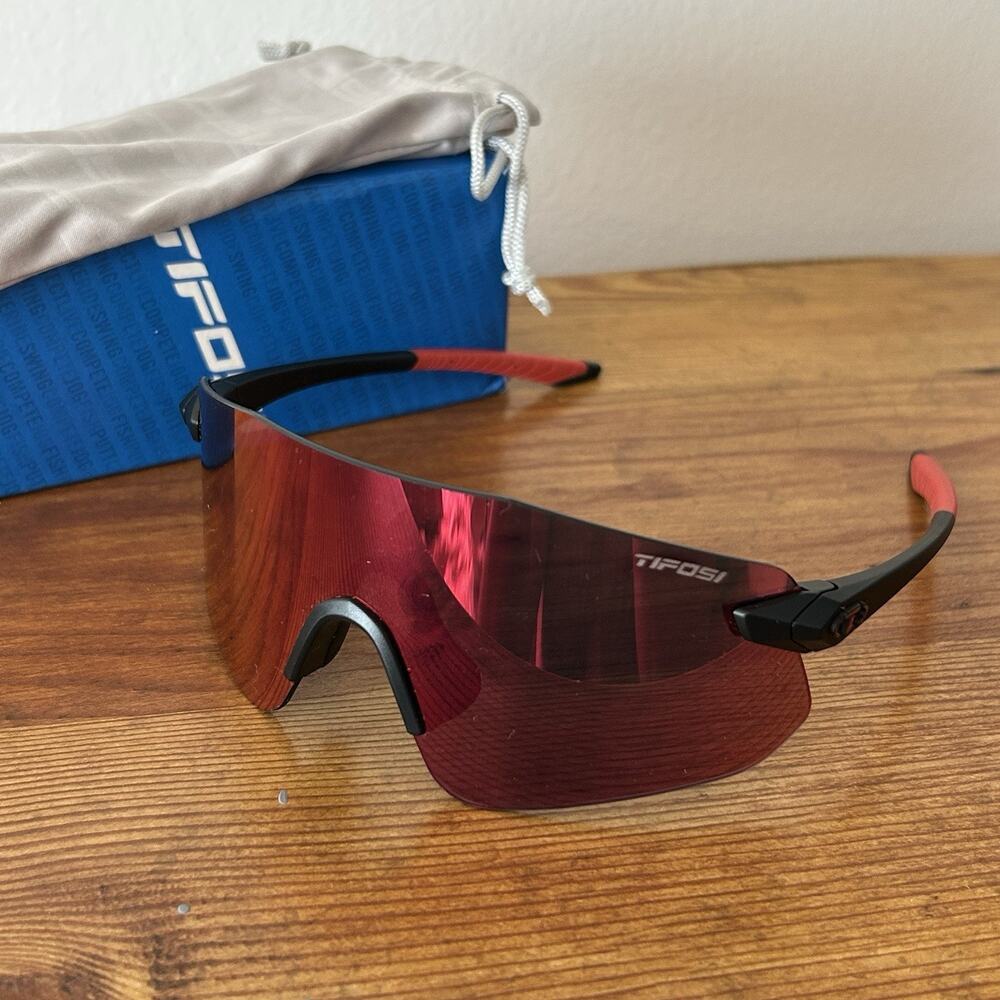 Tifosi Vogel SL Shield Red Mirror Lens Athletic Running Sunglasses